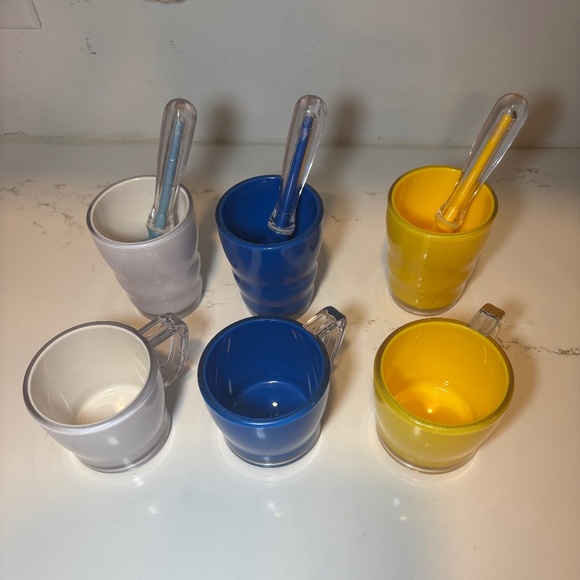 Rare Vintage Battat Childhood Cups Mugs abd spoons 3 of each - Picture 1 of 10